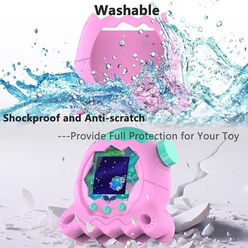 JCHPINE Hard Case and Silicone Cover for Tamagotchi Paradise Electronic Pet, Protective Cases for Tamagotchi Paradise with Screen Protector and Lanyard (Pink) in Kuwait