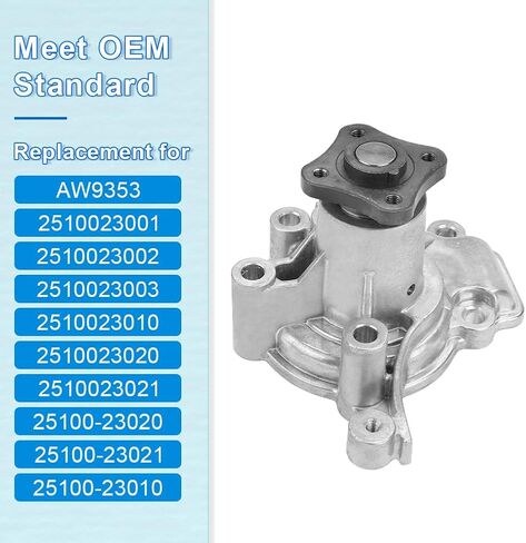 مضخة مياه محرك JDMON مع حشية تحل محل # AW9353 2510023001 بديلة لسيارة Hyundai Elantra 1996-2012، Tiburon 1997-2008، Tucson Kia Spectra Spectra5 Sportage 2005-2009 Soul 2010-2011 L4 1.8L 2.0L in Saudi Arabia