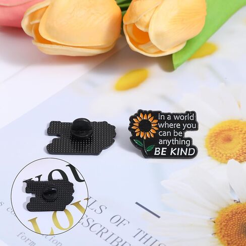 2Pcs Enamel Pins, Sunflower Pins for Backpacks, Lapel Pin, Funny Brooch Pin for Lanyard Bags Hats Caps Clothes Vest Jackets Decoration Accessories in Saudi Arabia