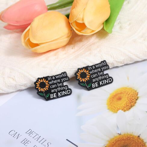 2Pcs Enamel Pins, Sunflower Pins for Backpacks, Lapel Pin, Funny Brooch Pin for Lanyard Bags Hats Caps Clothes Vest Jackets Decoration Accessories in Saudi Arabia
