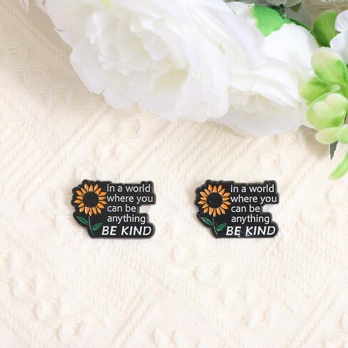 2Pcs Enamel Pins, Sunflower Pins for Backpacks, Lapel Pin, Funny Brooch Pin for Lanyard Bags Hats Caps Clothes Vest Jackets Decoration Accessories in Saudi Arabia