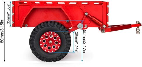 مقطورة فائدة TRX4M من الألومنيوم مع وصلة ربط 1/18 1/24 RC مقطورة زاحفة لملحقات ترقية TRX4-M Defender Bronco K10 High Trail Axial SCX24 AX24 FCX24 (أسود) in Saudi Arabia