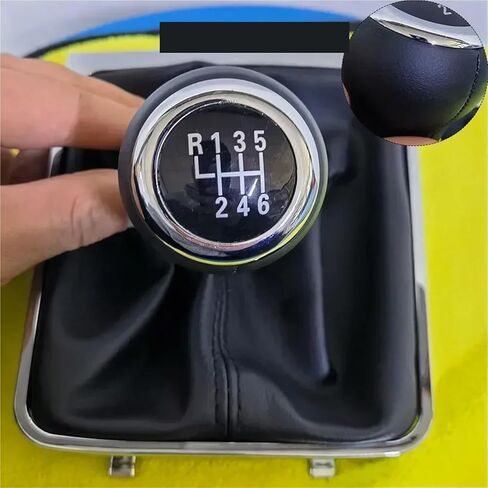 For VW for Passat B6 2005-2010 5/6 Speed Gear Shift Knob Lever Stick Gaiter Boot Cover Collar Car Styling Car Accessories(Leather 6 Speed) in Saudi Arabia