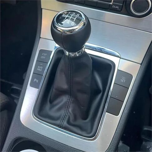 For VW for Passat B6 2005-2010 5/6 Speed Gear Shift Knob Lever Stick Gaiter Boot Cover Collar Car Styling Car Accessories(Leather 6 Speed) in Saudi Arabia