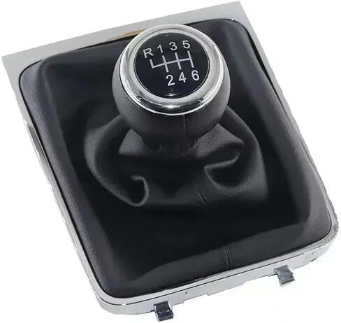 For VW for Passat B6 2005-2010 5/6 Speed Gear Shift Knob Lever Stick Gaiter Boot Cover Collar Car Styling Car Accessories(Leather 6 Speed) in Saudi Arabia