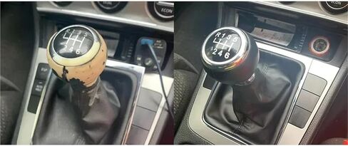 For VW for Passat B6 2005-2010 5/6 Speed Gear Shift Knob Lever Stick Gaiter Boot Cover Collar Car Styling Car Accessories(Leather 6 Speed) in Saudi Arabia