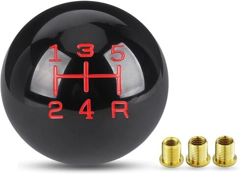 Universal Car Gear Shift Knob Head Shifter Lever Round Ball Shape M8x1.25 M10x1.25 M10x1.5(5 speed Champagne) in Kuwait