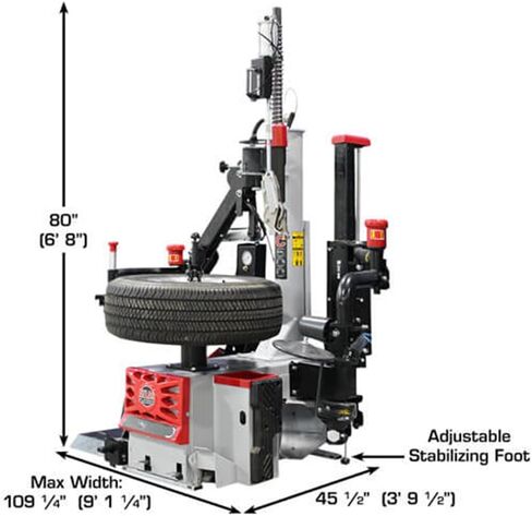 ATLAS Automotive Equipment PTC500 Platinum Center Post Tire Changer, Lever/No-Lever System, Smart Lock Mounting, Integrated Wheel Lift, Accessory Kit, Italian Engineering, High-Volume Efficiency in Saudi Arabia