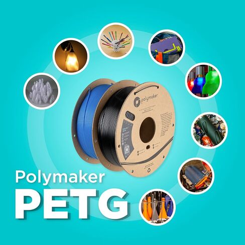 Polymaker PETG Filament 1.75mm, 1kg Strong PETG 3D Printer Filament Dark Blue - PolyLite PETG Blue 3D Printing Filament 1.75mm, Dimensional Accuracy +/- 0.03mm, Print with Most 3D Printers in Kuwait
