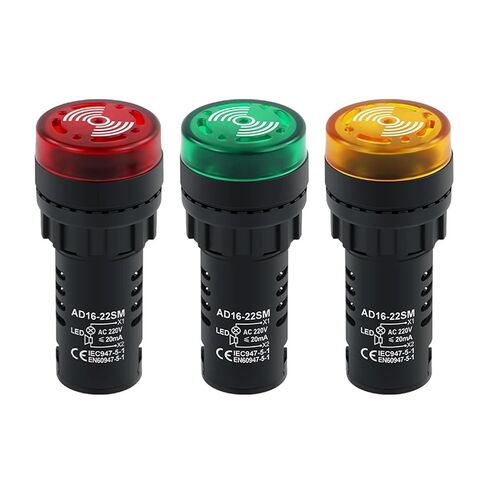 AD16-22SM Flash Buzzer Buzzer with Light Sound and Light Alarm Opening 22MM Alarm(ACDC24V,Opening 22MM red) in Saudi Arabia