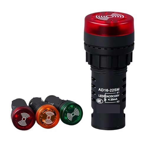 AD16-22SM صوت متقطع صوت فلاش وضوء صفارة إنذار ضوء إنذار مؤشر إشارة LED ضوء إنذار (أخضر ACDC12V) in Saudi Arabia