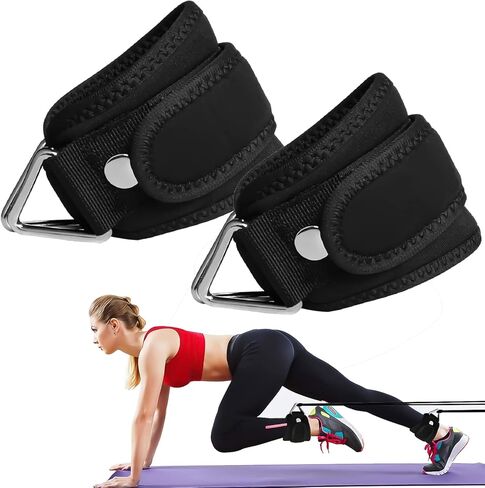Taeku Ankle Straps for Kickbacks Men Women 1 Pair Adjustable Comfort Gym Ankle Straps with Double D-Ring for Glute Workouts Leg Extensions Lower Body Exercises in Kuwait