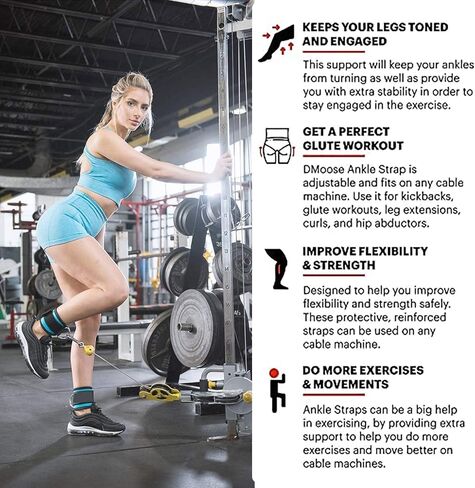 Taeku Ankle Straps for Kickbacks Men Women 1 Pair Adjustable Comfort Gym Ankle Straps with Double D-Ring for Glute Workouts Leg Extensions Lower Body Exercises in Kuwait