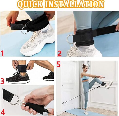 Taeku Ankle Straps for Kickbacks Men Women 1 Pair Adjustable Comfort Gym Ankle Straps with Double D-Ring for Glute Workouts Leg Extensions Lower Body Exercises in Kuwait