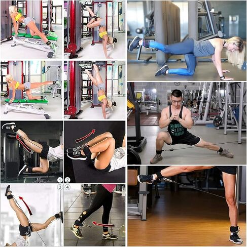 Taeku Ankle Straps for Kickbacks Men Women 1 Pair Adjustable Comfort Gym Ankle Straps with Double D-Ring for Glute Workouts Leg Extensions Lower Body Exercises in Kuwait