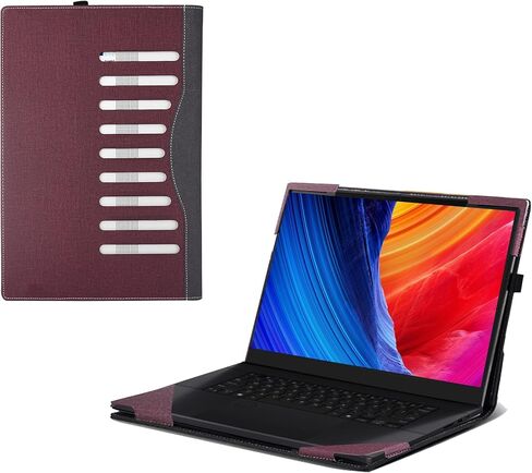 غطاء الكمبيوتر المحمول لجهاز الكمبيوتر المحمول ASUS ProArt P16 H7606 مقاس 16 بوصة من جلد البولي يوريثان، حقيبة واقية قابلة للفصل (رمادي داكن) in Kuwait