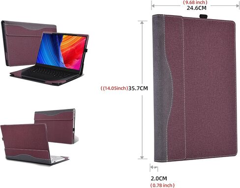 غطاء الكمبيوتر المحمول لجهاز الكمبيوتر المحمول ASUS ProArt P16 H7606 مقاس 16 بوصة من جلد البولي يوريثان، حقيبة واقية قابلة للفصل (رمادي داكن) in Kuwait