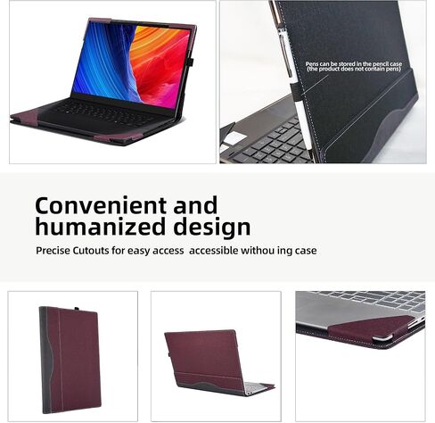 غطاء الكمبيوتر المحمول لجهاز الكمبيوتر المحمول ASUS ProArt P16 H7606 مقاس 16 بوصة من جلد البولي يوريثان، حقيبة واقية قابلة للفصل (رمادي داكن) in Kuwait