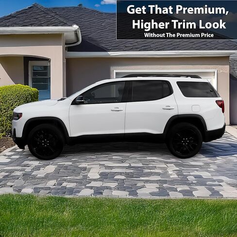 BOGAR TECH DESIGNS Outer Front Chrome Delete Overlay Dechrome Compatible with GMC Acadia 2020-2023, Gloss Black in Saudi Arabia