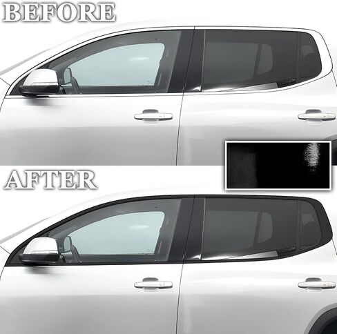 BOGAR TECH DESIGNS Outer Front Chrome Delete Overlay Dechrome Compatible with GMC Acadia 2020-2023, Gloss Black in Saudi Arabia