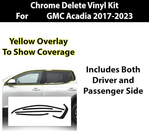 BOGAR TECH DESIGNS Outer Front Chrome Delete Overlay Dechrome Compatible with GMC Acadia 2020-2023, Gloss Black in Saudi Arabia
