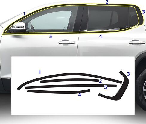 BOGAR TECH DESIGNS Outer Front Chrome Delete Overlay Dechrome Compatible with GMC Acadia 2020-2023, Gloss Black in Saudi Arabia