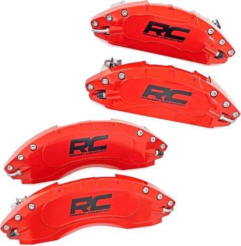 Rough Country Brake Caliper Covers for Toyota Tacoma (2024-2025) TRD Sport/TRD Off Road/Limited/TRD Pro - Red Corrosion Resistant Finish, Aluminum Front & Rear Brake Caliper Cover (Set of 4) in Saudi Arabia