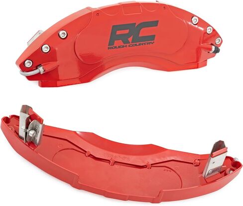 Rough Country Brake Caliper Covers for Toyota Tacoma (2024-2025) TRD Sport/TRD Off Road/Limited/TRD Pro - Red Corrosion Resistant Finish, Aluminum Front & Rear Brake Caliper Cover (Set of 4) in Saudi Arabia