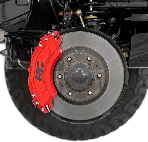 Rough Country Brake Caliper Covers for Toyota Tacoma (2024-2025) TRD Sport/TRD Off Road/Limited/TRD Pro - Red Corrosion Resistant Finish, Aluminum Front & Rear Brake Caliper Cover (Set of 4) in Saudi Arabia