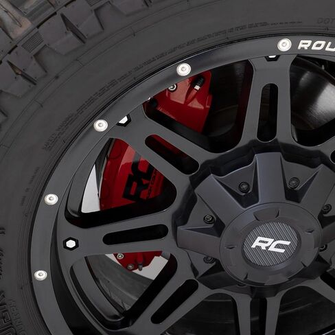 Rough Country Brake Caliper Covers for Toyota Tacoma (2024-2025) TRD Sport/TRD Off Road/Limited/TRD Pro - Red Corrosion Resistant Finish, Aluminum Front & Rear Brake Caliper Cover (Set of 4) in Saudi Arabia