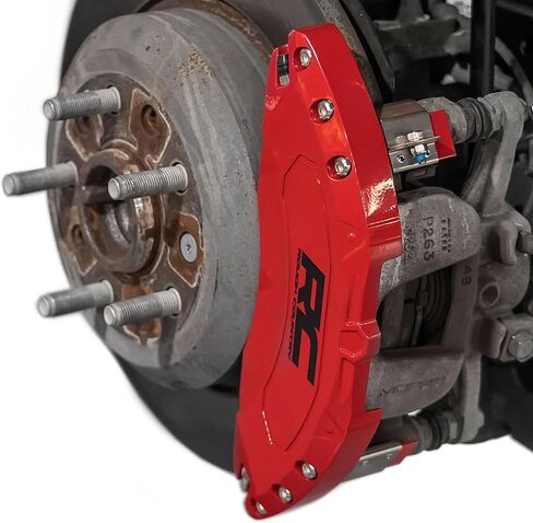Rough Country Brake Caliper Covers for Toyota Tacoma (2024-2025) TRD Sport/TRD Off Road/Limited/TRD Pro - Red Corrosion Resistant Finish, Aluminum Front & Rear Brake Caliper Cover (Set of 4) in Saudi Arabia