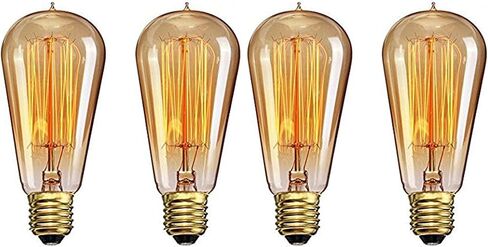 CTKcom Vintage Edison Light Bulbs(2 Pack)- 40W ST58 Vintage Squirrel Cage Filament E26/E27 Base,Antique Incandescent Bulb,Vintage Teardrop Top Lamps for Home Light Fixtures E26/E27 110V-130V in Saudi Arabia
