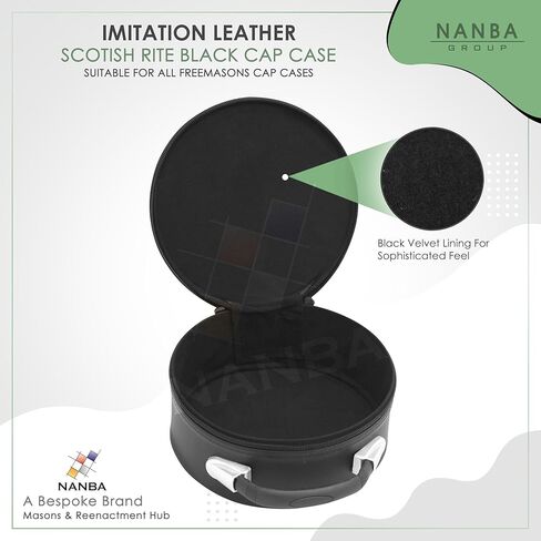Freemason Masonic Cap Case – Premium Imitation Leather, Portable Fez Storage & Display Box - Machine Embroidery (33rd Degree Scottish Rite) in Saudi Arabia