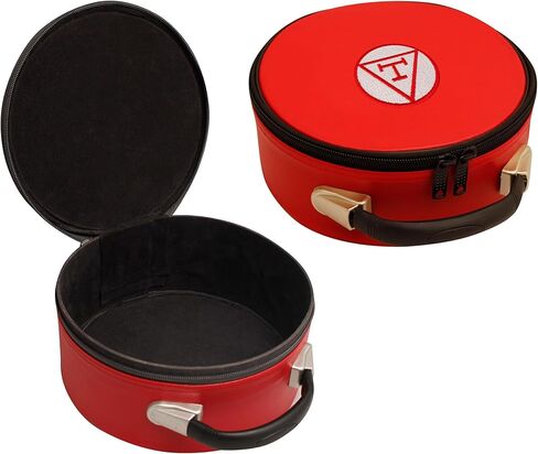 Freemason Masonic Cap Case – Premium Imitation Leather, Portable Fez Storage & Display Box - Machine Embroidery (33rd Degree Scottish Rite) in Saudi Arabia
