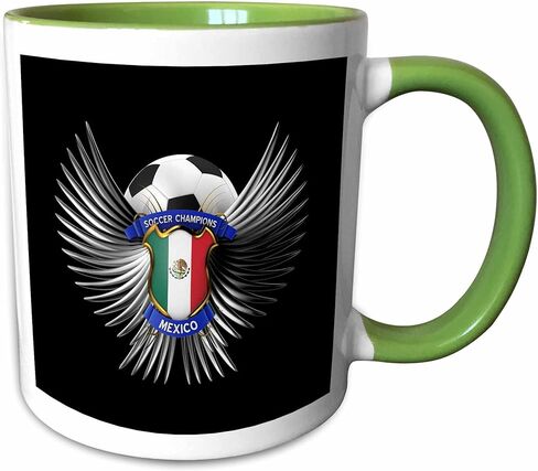 3dRose Mexico soccer ball with crest team football Mexican Mug, 11 oz, Blue in Kuwait