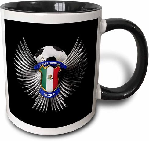 3dRose Mexico soccer ball with crest team football Mexican Mug, 11 oz, Blue in Kuwait