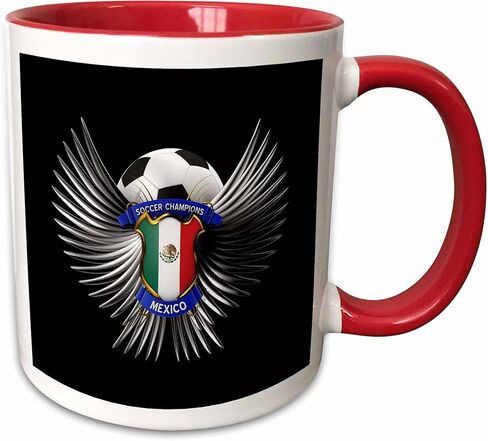 3dRose Mexico soccer ball with crest team football Mexican Mug, 11 oz, Blue in Kuwait