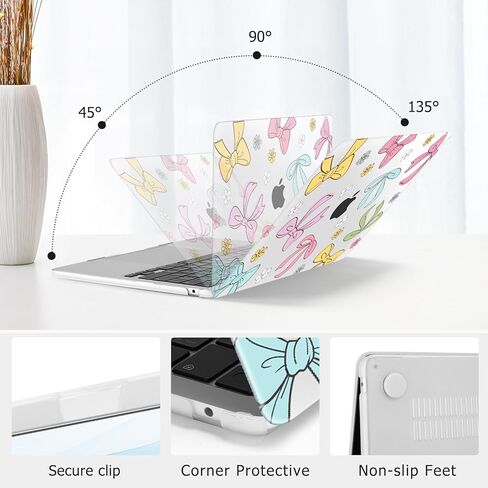 MOSISO Compatible with MacBook Air 13 inch Case 2025 2024 2023 2022 M4 A3240 M3 A3113 M2 A2681, Plastic Hard Shell&Keyboard Cover&Screen Protector for MacBook Air 13.6 inch Case, Colorful Bows in Saudi Arabia