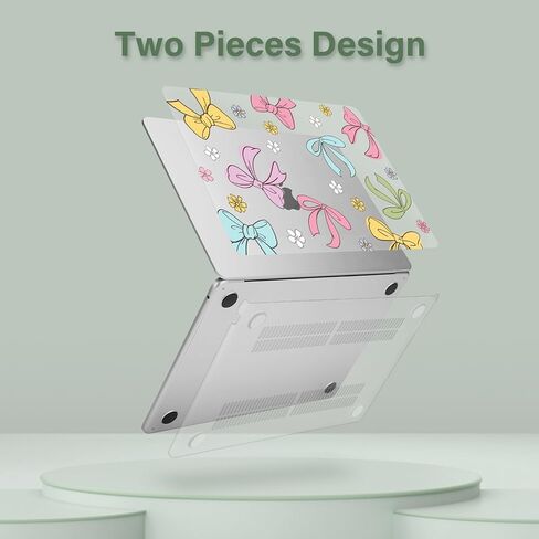 MOSISO Compatible with MacBook Air 13 inch Case 2025 2024 2023 2022 M4 A3240 M3 A3113 M2 A2681, Plastic Hard Shell&Keyboard Cover&Screen Protector for MacBook Air 13.6 inch Case, Colorful Bows in Saudi Arabia
