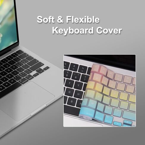MOSISO Compatible with MacBook Air 13 inch Case 2025 2024 2023 2022 M4 A3240 M3 A3113 M2 A2681, Plastic Hard Shell&Keyboard Cover&Screen Protector for MacBook Air 13.6 inch Case, Colorful Bows in Saudi Arabia