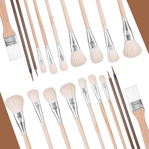 10 Pcs Pottery Glaze Brushes Soft Bristle Ceramic Brushes Set Glazing Goat Hair Blending Brush Blending Mop Underglaze Brush Acrylic Watercolor Art Paintbrush for Oil Pottery Painting Artists in Saudi Arabia