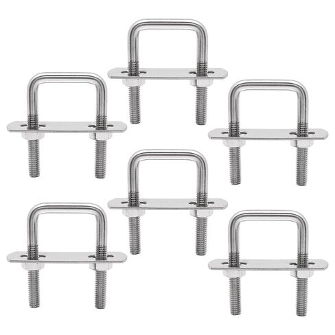 U Bolts 2 Inch Wide, 120mm Length M10 Stainless Steel Square Tube Clamps with Nut and Plate (4 Set) in Kuwait