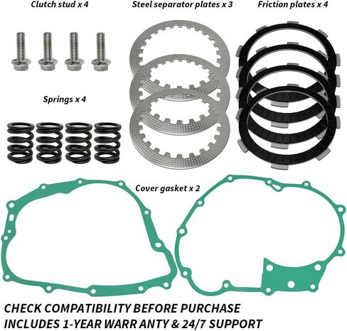 Clutch Kit & Cover Gasket Compatible with ATC200 ATC200E ATC200M ATC200S 1981-1986 ATC185 ATC185S 1980-1983 OEM#22201-166-000 22311-107-000 in Saudi Arabia