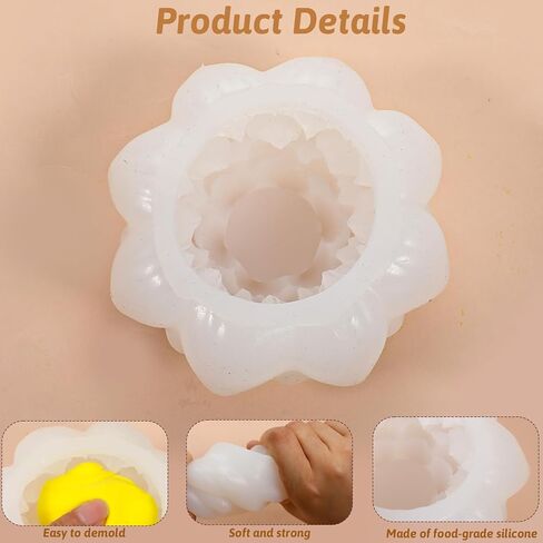 Silicone Lotus Mold 3D Lotus Candle Soap Resin Molds Flower Candle Making Supplies DIY Candles Epoxy Resin Moulds for Craft Decor in Saudi Arabia