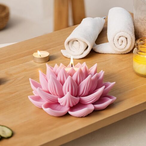 Silicone Lotus Mold 3D Lotus Candle Soap Resin Molds Flower Candle Making Supplies DIY Candles Epoxy Resin Moulds for Craft Decor in Saudi Arabia