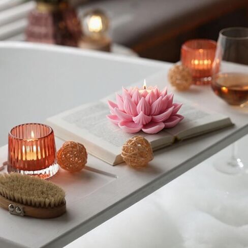 Silicone Lotus Mold 3D Lotus Candle Soap Resin Molds Flower Candle Making Supplies DIY Candles Epoxy Resin Moulds for Craft Decor in Saudi Arabia