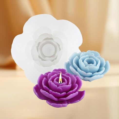 Camellia Flower Candle Mold Camellia Silicone Candle Molds Flower Resin Casting Mold for Candle Home Decorate Mold Candle Making Mold Aromatherapy Gypsum Candles Clay Craft in Saudi Arabia