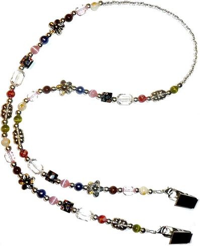 Hidden Hollow Beads Super Slim White Strong Breakaway Clasp Women's Lanyard, Beaded Badge ID Card Holder, Made in USA Teacher Cruise Key Keychain Phone in Saudi Arabia