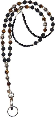 Hidden Hollow Beads Super Slim White Strong Breakaway Clasp Women's Lanyard, Beaded Badge ID Card Holder, Made in USA Teacher Cruise Key Keychain Phone in Saudi Arabia