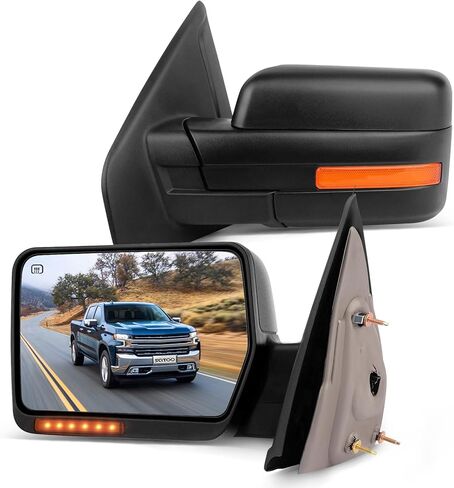 SCITOO Tow Mirrors Compatible with for 2007-2014 For Ford For F150 Series Pickup Truck Mirrors Power Adjusted Heated Turn Signal Light Black Housing Towing Mirrors LH RH in Saudi Arabia